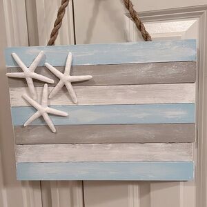 HANDMADE WOODEN BEACH FLAG